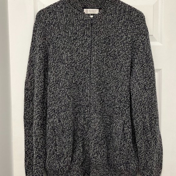 Brunello Cucinelli Cashmere Zip Up Sweater - Size 56 (IT) - Size XXL - Picture 1 of 4